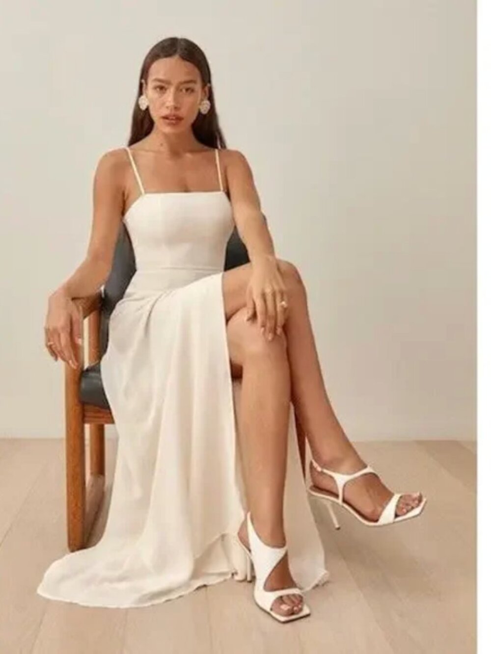 Reformation Midi Dress - 8 Ivory (Hemmed To Shin Length)